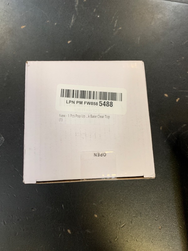 Photo 1 of 1 Pcs Pop Up Sticky Note Dispenser Sticky Note Holder Pop Up Note Dispenser Transparent Top for 3 x 3 Inch Sticky Notes School Office Home Store Black Base Clear Top (1)