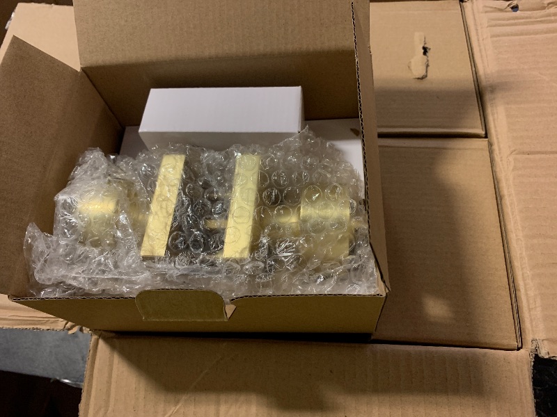 Photo 1 of Goldenwarm Gold Door Knobs Interior, Zinc-Alloy Square Privacy Door Knob for Bedroom & Bathroom, Heavy Duty Brushed Gold Interior Door Knobs (6 Pack)