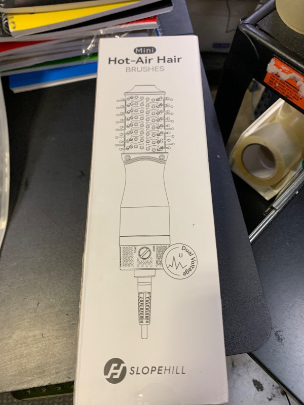 Photo 1 of slopehill Mini Dual Voltage Hair Dryer Brush,1000 Watts Travel Hot Air Brush with European Plug, Ionic One Step Hair Dryer and Styler for Women for Home & Salon, Oval Barrel 2 Heat & 2 Speed Settings