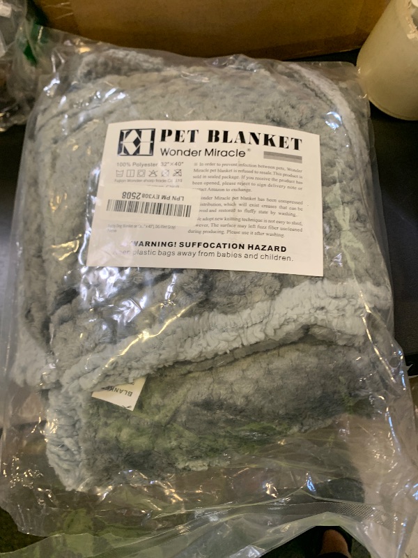 Photo 1 of DG-Flint Gray Plush Fleece Receiving Blanket for Dog, Cat, Couch, Sofa, Travel and Outdoor, Camping (32" x 40")