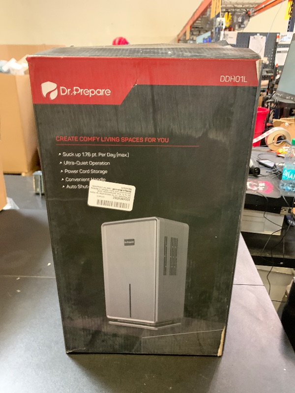 Photo 1 of DR.PREPARE 101 OZ Dehumidifier for Home 950 Sq.Ft, Dual Semiconductor Quiet Dehumidifier with Auto-Defrost, 2 Working Modes, Auto Shut Off, Ideal for Livingroom, Bedroom, Basement