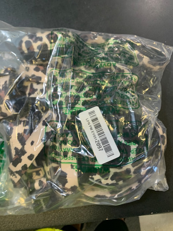 Photo 1 of Petmolico No Pull Dog Harness Set with Leash Attachment Easy Control Handle Reflective Harness Vest Small Breed, Puppy Vest and Leash Set with Poop Bag Holder, Medium - Leopard
