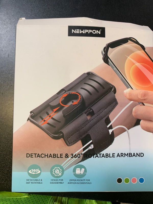 Photo 1 of Newppon Cell Phone Running Armband - Detachable & 360° Rotatable Universal Cellphone Arm Band for iPhone 16 15 14 13 12 Pro Max Plus Samsung Galaxy Note S24 S23 for Workout Exercising Walking Jogging
