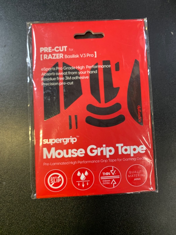 Photo 1 of Pulsar Gaming Gears SUPERGRIP Griptape set for Razer Basilisk v3 Pro Sweat Absorbing High Performance Anti Slip 3M adhesive no residue Mouse Grip tape Ultra-thin 0.5mm (0.02in)