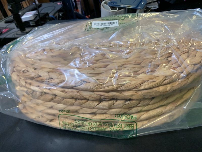 Photo 1 of DAJAMAI Oval Woven Placemats Set of 6, Natural Water Hyacinth Charger Plates Non-Slip Weave Placemats Farmhouse Straw Braided Rattan Tablemats, Oval Wicker Place Mats for Dining Table