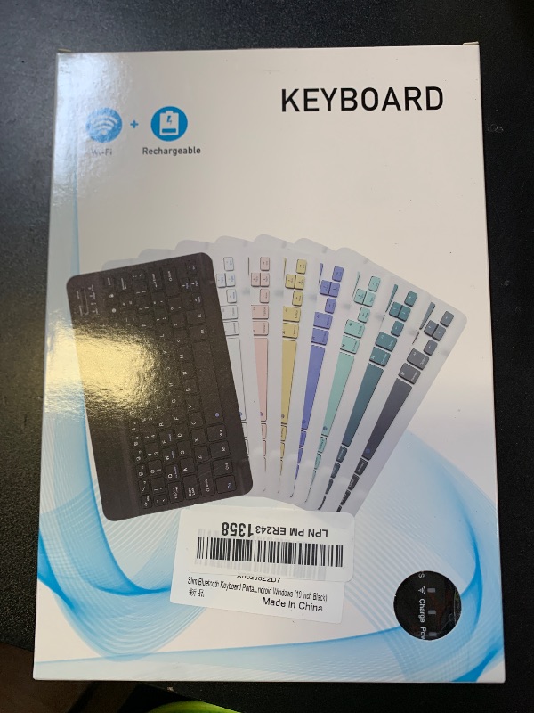 Photo 1 of Ultra-Slim Bluetooth Keyboard Portable Mini Wireless Keyboard Rechargeable for Apple iPad iPhone Samsung Tablet Phone Smartphone iPadOS iOS Android (10 inch Black)