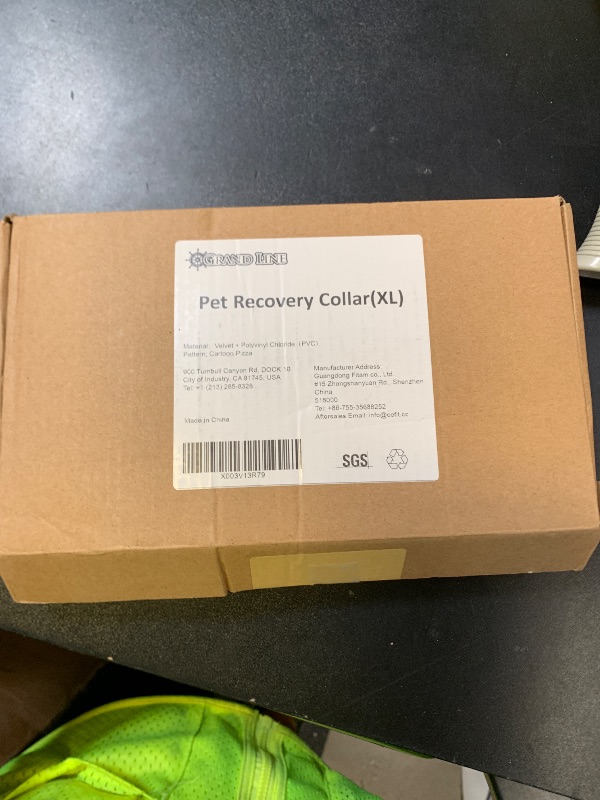 Photo 1 of Grand Line Pizza Inflatable Collar for Dog and Cat, Soft Protective Recovery Cone After Surgery, Blow up Pet Donut Collar Cone, E-Collar Alternative Does not Block Vision (Cartoon,X-Large)