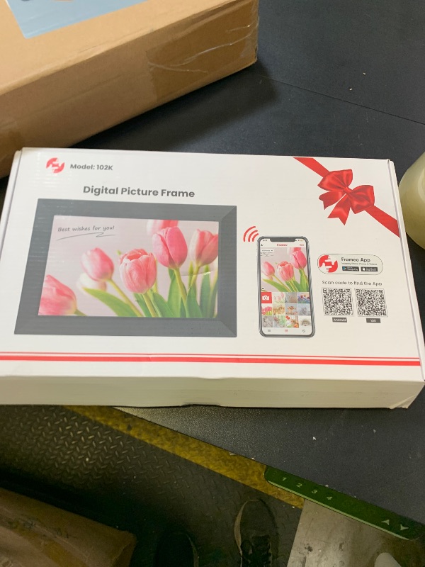 Photo 1 of Frameo 10.1 Inch WiFi Digital Picture Frame, 1280x800 HD IPS Touch Screen Photo Frame Electronic, 32GB Memory, Auto-Rotate, Wall Mountable, Share Photos/Videos Instantly via Frameo App from Anywhere
