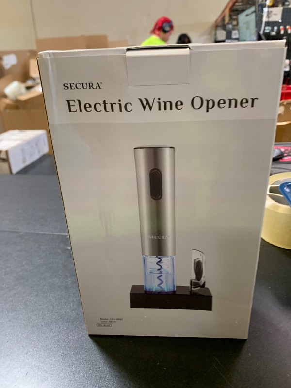 Photo 1 of Secura Electric Wine Opener, Automatic Electric Wine Bottle Corkscrew Opener with Foil Cutter, Rechargeable (Stainless Steel)