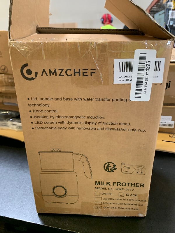 Photo 1 of AMZCHEF 8-IN-1 Milk Frother and Steamer 550 Watts, 21 oz Split Stainless Steel Automatic Steamer, Milk's Warmer for Latte, Cappuccino, Hot and Cold Froth, Heated Milk, Hot Chocolate, Baby Food silver