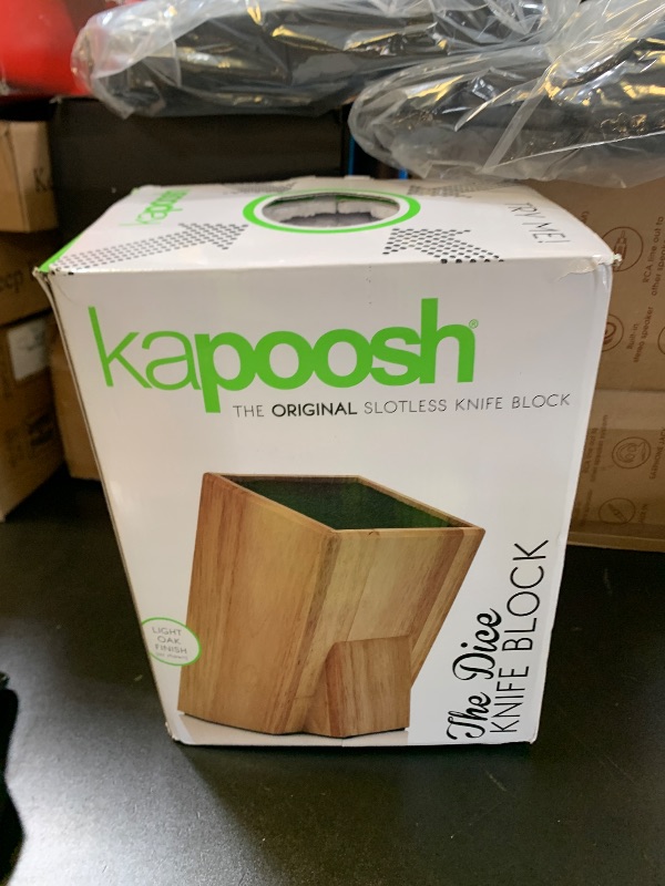 Photo 1 of Kapoosh Dice Knife Block, Light Oak Woodgrain