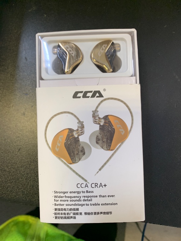 Photo 1 of CCA CRA+ in Ear Monitor Earphone, Patented Ultra-Thin Diaphragm Dynamic Driver IEM, Clear Sound & Deep Bass, Wired Earbuds with Tangle-Free Removable Cord