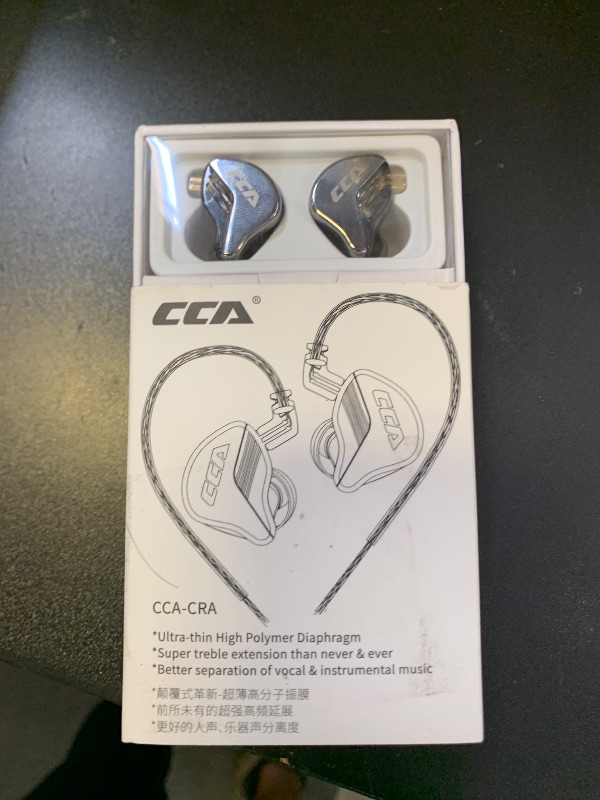Photo 1 of CCA CRA in Ear Monitor, Ultra-Thin Diaphragm Dynamic Driver IEM Earphones, Clear Sound & Deep Bass in Ear Headphones, Wired Gaming Earbuds with 2 Pin Detachable Cable for Singer Musicians Drummers