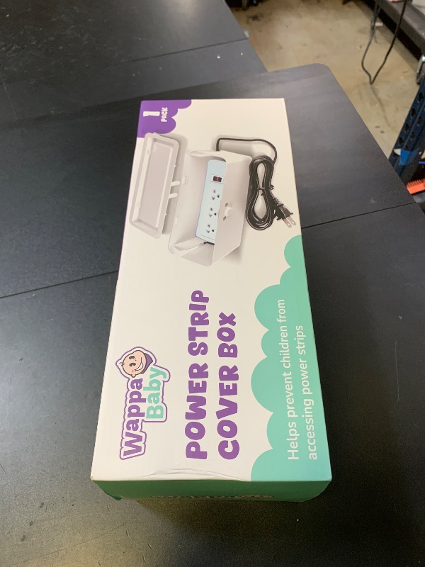 Photo 1 of Power Strip Cover Box - Effectively Baby Proofs Power Strip with Patented Dual Lock. Convenient Side Openings for Cords & Cables. Protects Small Hands & Fingers