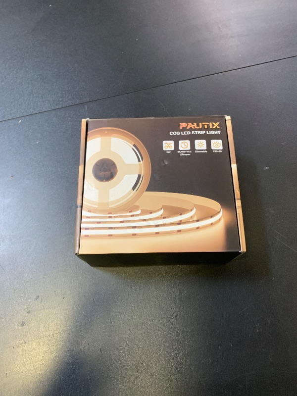 Photo 1 of PAUTIX COB LED Strip Light 16.4ft,Engineering Level UL Listed Warm White 2700K,CRI93+ Super Bright High Lumen,Dimmable 24V Flexible LED Tape Light with RF Remote,for Cabinets,Home&Office DIY Lighting