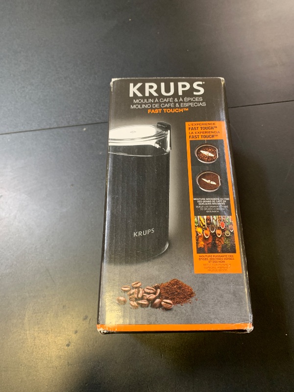 Photo 1 of KRUPS Precision Electric Coffee Grinders: 3 oz Capacity, 200W Motor, Stainless Steel Blades for Uniform Grinding of Coffee Beans, Herbs, Nuts, and Spice Grinder (Black)