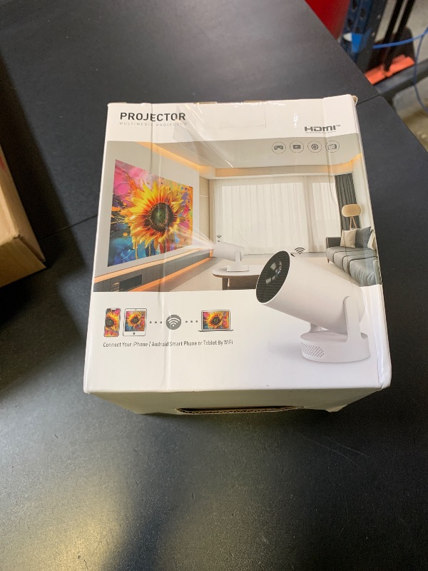 Photo 1 of Mini Portable Projector with Wifi6 and Bluetooth, 4K Projector Support 5w Sound Base Speaker, 160 ANSI, Android 11, Auto Vertical Keystone 210°Rotatable Proyector for Home Bedroom Outdoor HY300 ULTRA