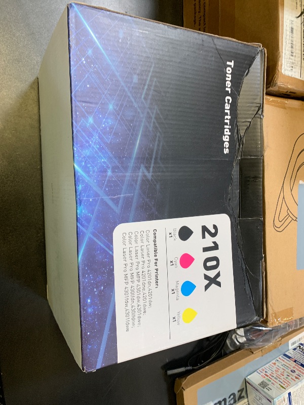 Photo 1 of 210X Toner Cartridges 4 Pack Compatible for 210X High Yield 210A Set for Color LaserJet Pro 4201dn 4201dne 4201dw 4201dwe MFP 4301dw 4301dwe 4301fdn 4301fdne 4301fdw 4301fdwe Printer(BK/Y/M/C)