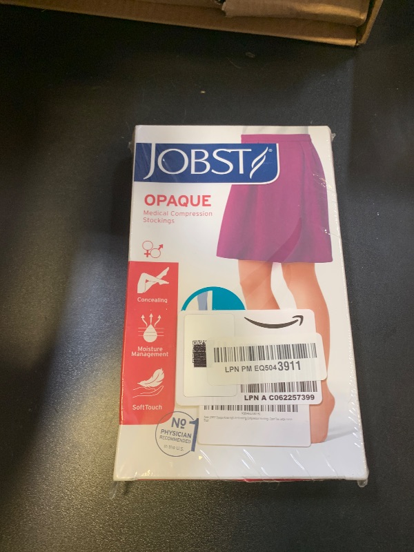 Photo 1 of JOBST Opaque Knee High 20-30 mmHg Compression Stockings, Open Toe, Large, Classic Black