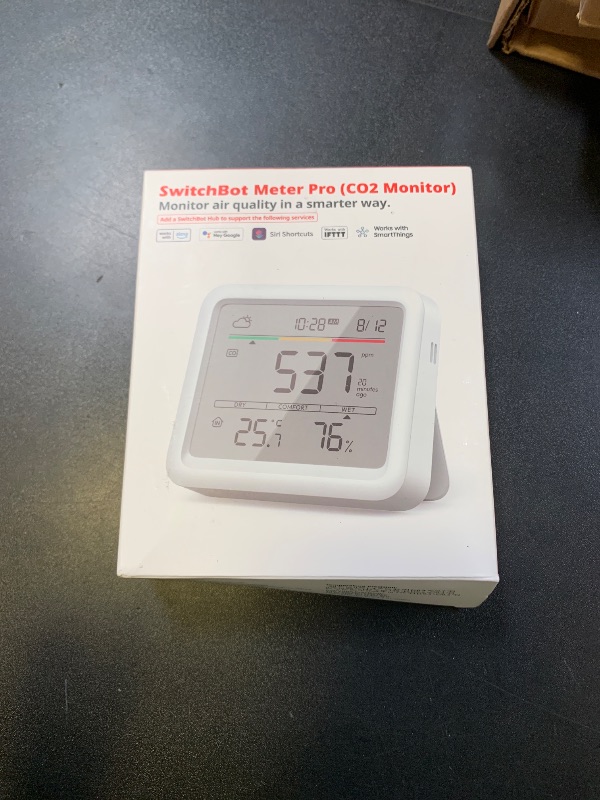 Photo 1 of Air Quality Monitor Indoor 5-in-1 Meter Pro CO2 Detector, CO2 Alarm, CO2 Monitor with APP, Large Display, Bluetooth Air Quality Tester for Home, Office, 2-Year Data Storage (Meter Pro CO2)