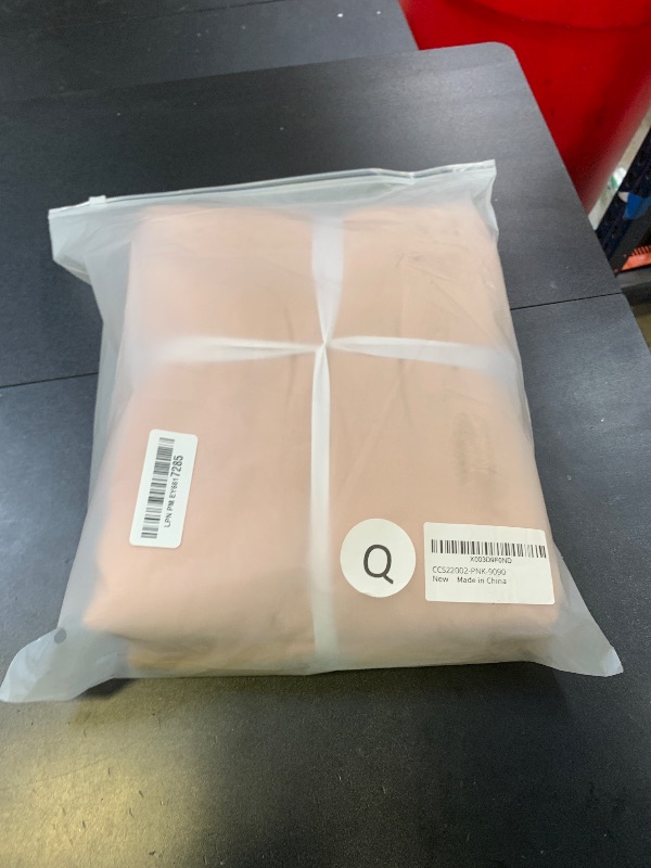 Photo 1 of NEXHOME PRO Duvet Cover Set Queen Size Linen Feel Textured Organic Natural 100% Washed Cotton Duvet Cover 3 Pieces Bedding Set with Zipper Closure, Breathable Dusty Pink (No Comforter)