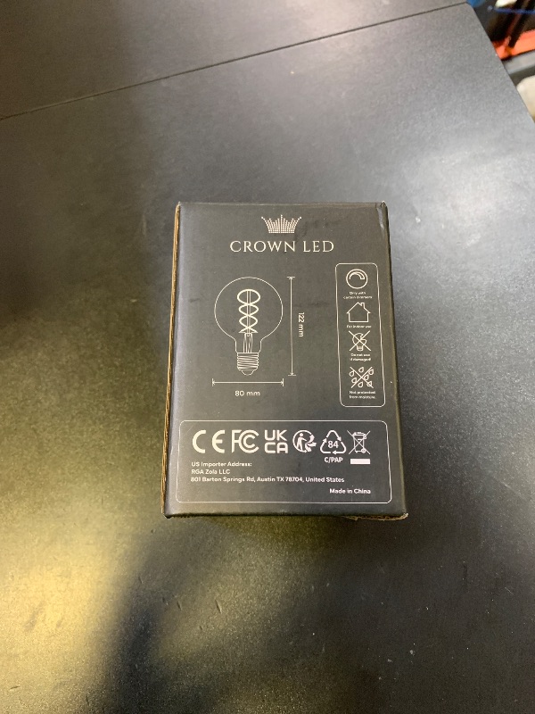 Photo 1 of CROWN LED E27 Vintage Light Bulbs - Warm White Glass Edison Screw Bulb - E-Class Energy Efficient Equivalent to 38W - Retro Decorative Lighting for Home and Interior Spaces, 5.6”x2.5”x2.6”