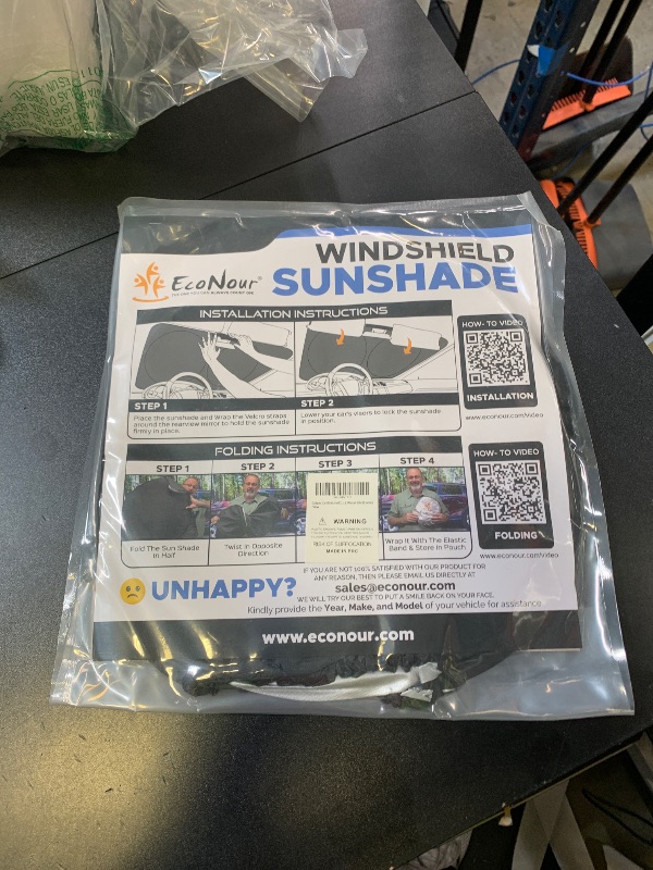 Photo 1 of EcoNour Patented Design Car Windshield Sun Shade | Blocks 99% Heat & Keeps Interior Cool | Fits Cars, SUVs, Trucks | Automotive Sun Screen, Visor & Car Accessories for Summer | Medium (64x32 Inches)