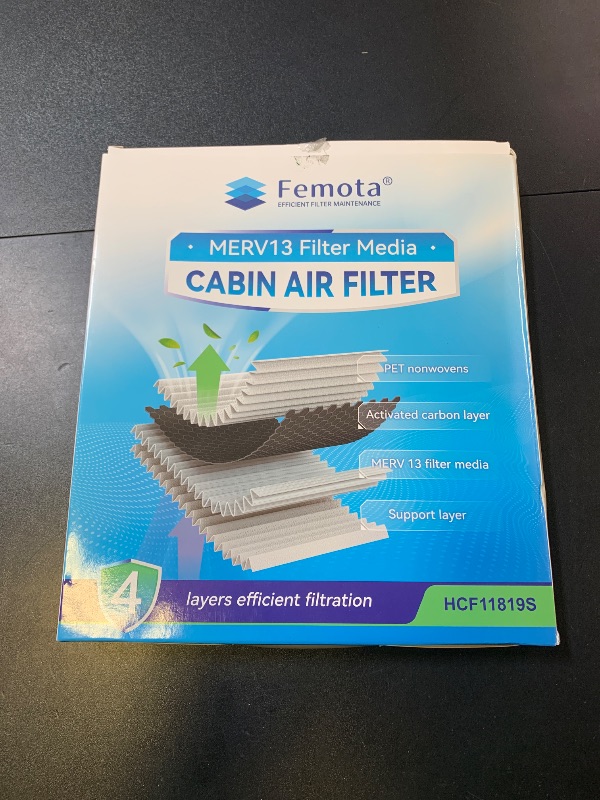 Photo 1 of Femota Certified MERV 13 Cabin Air Filter with Activated Carbon, CF11819(CP819) for Hyundai Sonata,Azera, Kia Cadenza,Optima,Sedona, GMC Terrain, Chevy Equinox