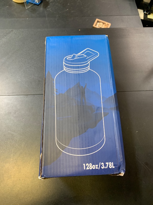 Photo 1 of RAYMYLO One Gallon Water Bottle Insulated, Triple Walled Vacuum Stainless Steel (Cold for 48 Hrs), Leak Proof & Non-BPA, Large Water Flask Jug with Paracord Handle & Straw Spout Lids