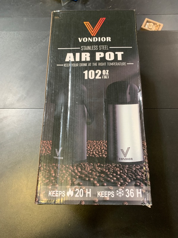 Photo 1 of Coffee Carafe for Keeping Hot - 102oz/3L Airpot Coffee Dispenser with Pump - Insulated Stainless Steel Hot Beverage Dispenser for Parties - Thermal Carafe for Hot Drinks Water Tea Chocolate
