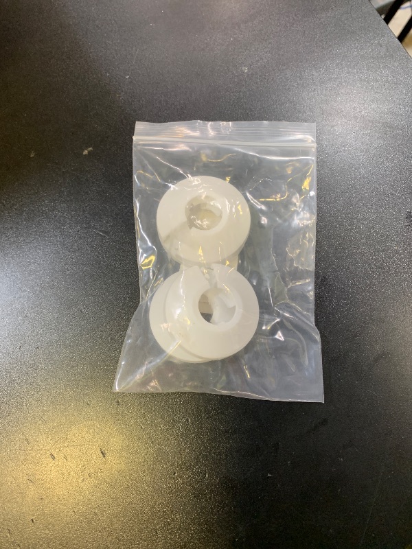 Photo 1 of Qjaiune 4pcs Water Pipe Cover, 0.63 Inch / 16mm Wall Flange White Water Pipe Escutcheon, PP Plastic Radiator Escutcheon Drain Line Cover Collar for Water Pipe Tube Decoration