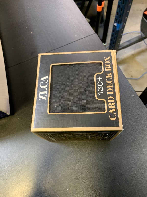 Photo 1 of ZLCA MTG Commander Deck Box with Display Window, Deck Box Holds 100 Double-Sleeved with Dice Tray & 35pt Magnetic Card Holder(Black& Gold)