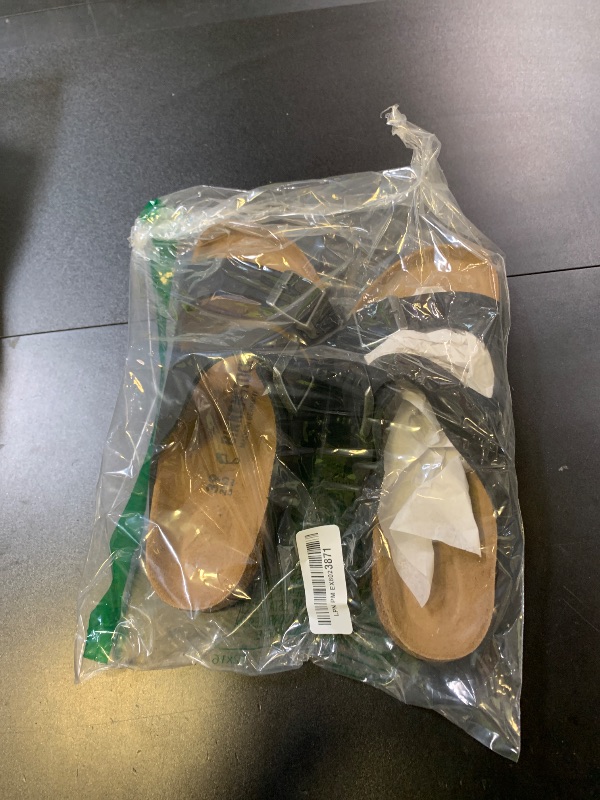 Photo 1 of Birkenstock Arizona Black Womens Open Back Waxy Leather Sandals