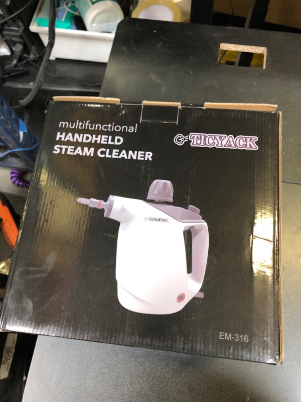 Photo 1 of Handheld Steam Cleaner, Steam Cleaner with 16 PCS Accessory & Safety Lock, 500ML Large Capacity Natural Surface Steam for Cleaning, Multipurpose Steamer for Home, Car, Bathroom, Grease (White)