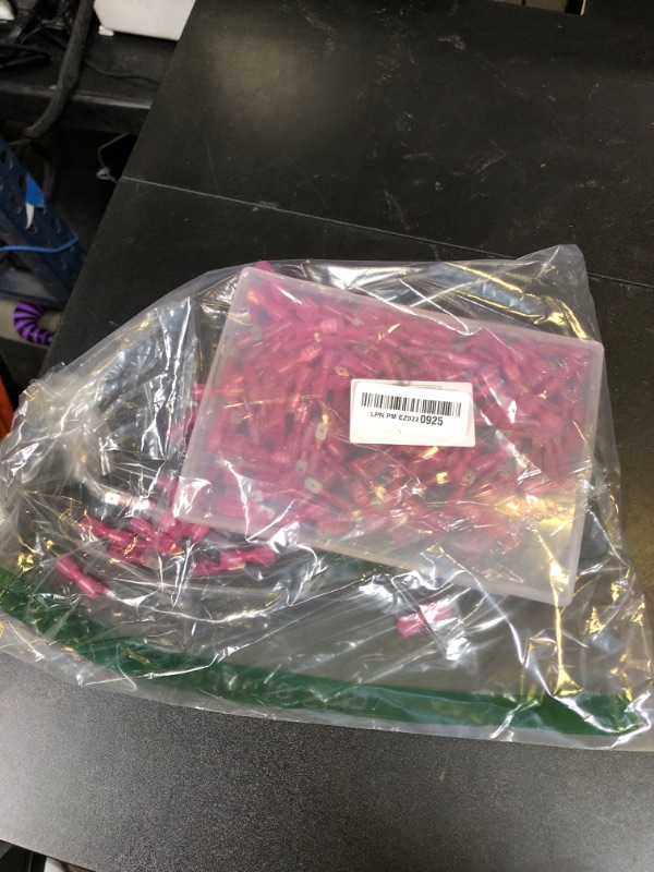 Photo 1 of Twidec/200PCS Heat Shrink Spade Connectors Kit 22-16 AWG Female and Male Spade Terminlas Quick Disconnect Connectors Fully Insulated Electrical Wire Crimp Connector Red for Automotive Marine N-072-R