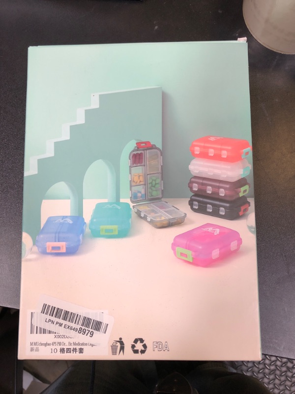 Photo 1 of 4PS Travel Pill Organizer with 164 Slice Labels?10 Compartments Travel Pill Box Portable Folding Small Pill Case Daily Pill Container Used for Carry Storage Medicine Organizer by M MUchengbao