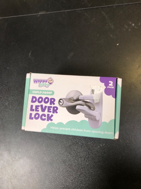 Photo 1 of Door Lever Lock (2 Pack) – Prevents Toddlers from Opening Doors – Easy One-Hand Operation for Adults – Durable ABS with 3M Adhesive Backing – No Tools Needed for Install