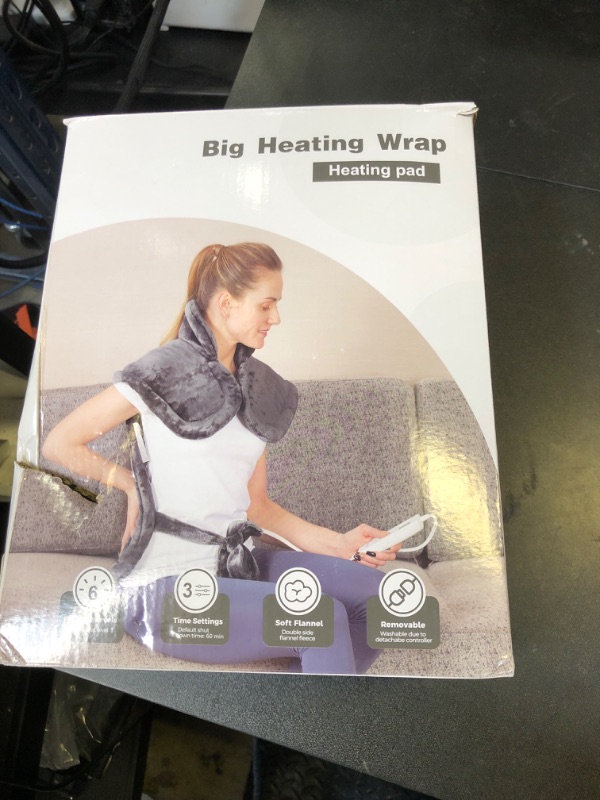 Photo 1 of Graphene-Infused Heating Pad for Back and Neck Shoulder,Large Heated Wrap for Women Men Dad, Weighted Electric Neck Shoulders Heat Pad for Pain Relief, 24"x33", ETL Certified