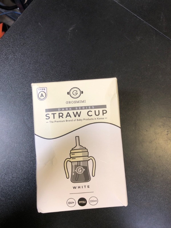 Photo 1 of GROSMIMI Spill Proof no Spill Magic Sippy Cup with Straw with Handle for Baby and Toddlers, Customizable, PPSU, BPA Free 6 oz (White)