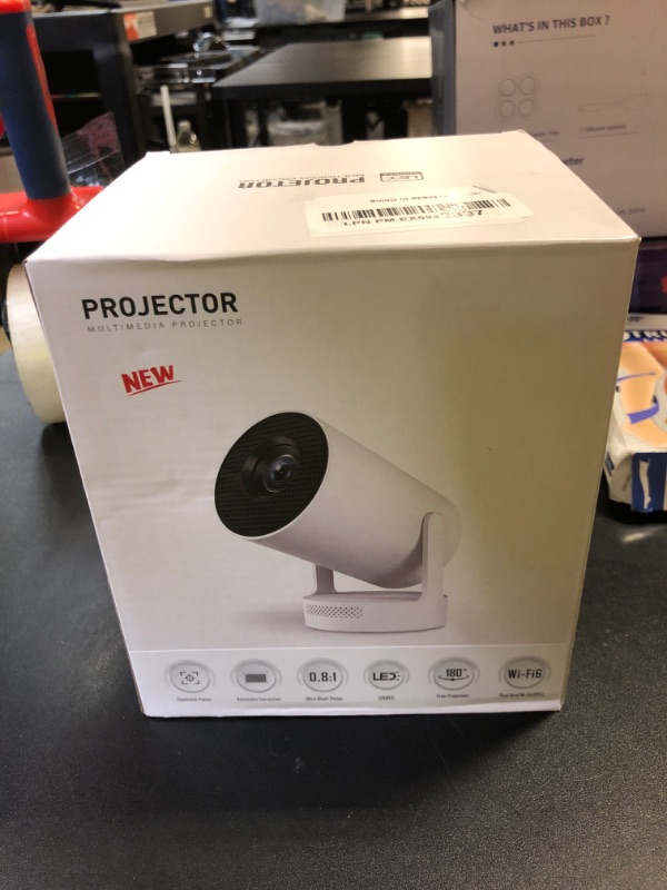 Photo 1 of ?Electric Focus?Mini Portable Projector with 4K Support, Bluetooth 5.4 WIFI6, 5watt Sound Base Speaker, 260 ANSI, Android 11, 210° Rotation , Auto Keystone Correction Video Projector HY300 PLUS