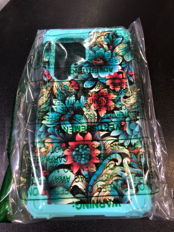 Photo 1 of SleekCover for Galaxy S23 Ultra Case,3 in 1 Floral Pattern Heavy Duty Shockproof Protection Soft Silicone Rubber Bumper+Hard Plastic Protective Cover for Samsung Galaxy S23 Ultra 6.8",Blue Flower