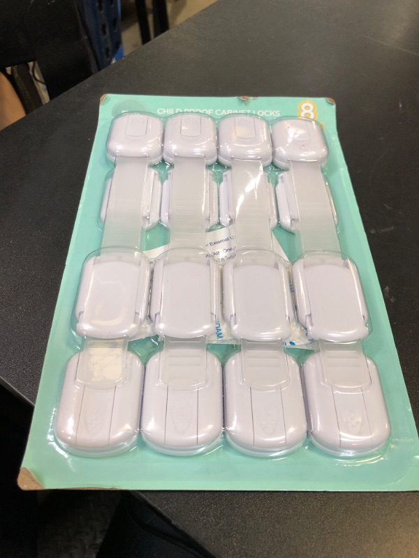 Photo 1 of SKYLA HOMES Baby Locks (8-Pack) Child Safety Cabinet Proofing - Safe Quick and Easy 3M Adhesive Cabinet Drawer Door Latches No Screws & Magnets Multi-Purpose for Furniture Kitchen Ovens Toilet Seats