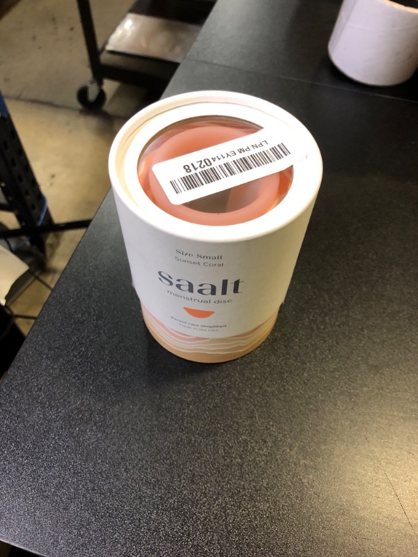 Photo 1 of Saalt Menstrual Disc - Soft, Flexible, Reusable Medical-Grade - Removal Notch - Tampon Alternative - Made in USA - Lasts 10 Years (Sunset Coral, Small)