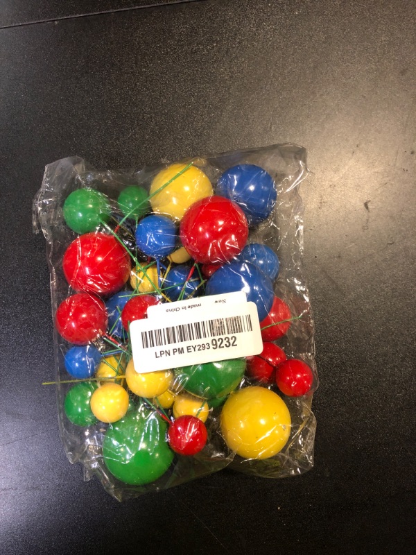 Photo 1 of BEISHIDA 40 Pcs Mini Balls Cake Toppers - Foam Balls DIY Cake Topper Inserts for Birthday Wedding Baby Shower Anniversary Cake Decorations (Red Blue Yellow Green)