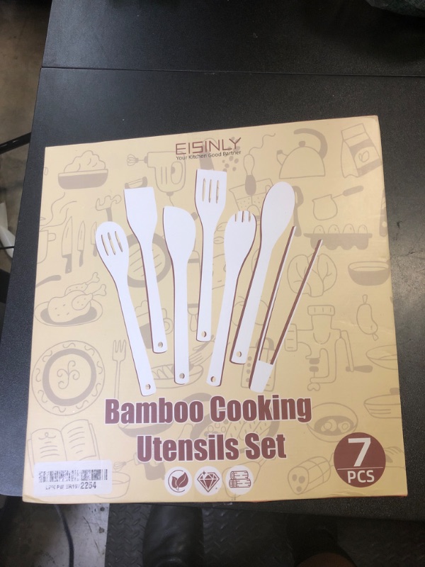 Photo 1 of Eisinly Wooden Spoons for Cooking 7-Piece, Kitchen Nonstick Bamboo Cooking Utensils Set, Healthy Bamboo Wooden Spatula Spoon for Cooking