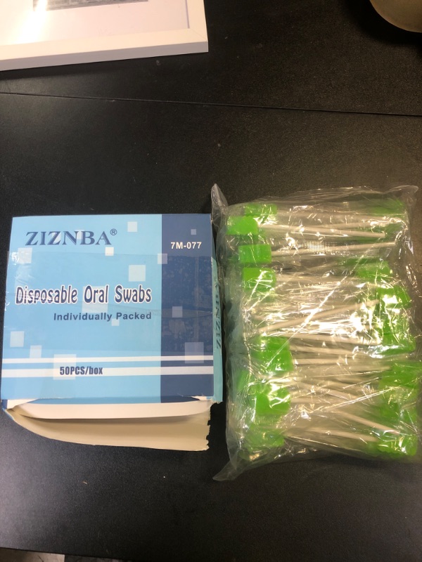 Photo 1 of (50 Pack) Disposable Oral Swabs, Sterile Dental Sponge Swabsticks Unflavored for Mouth & Gum Cleaning