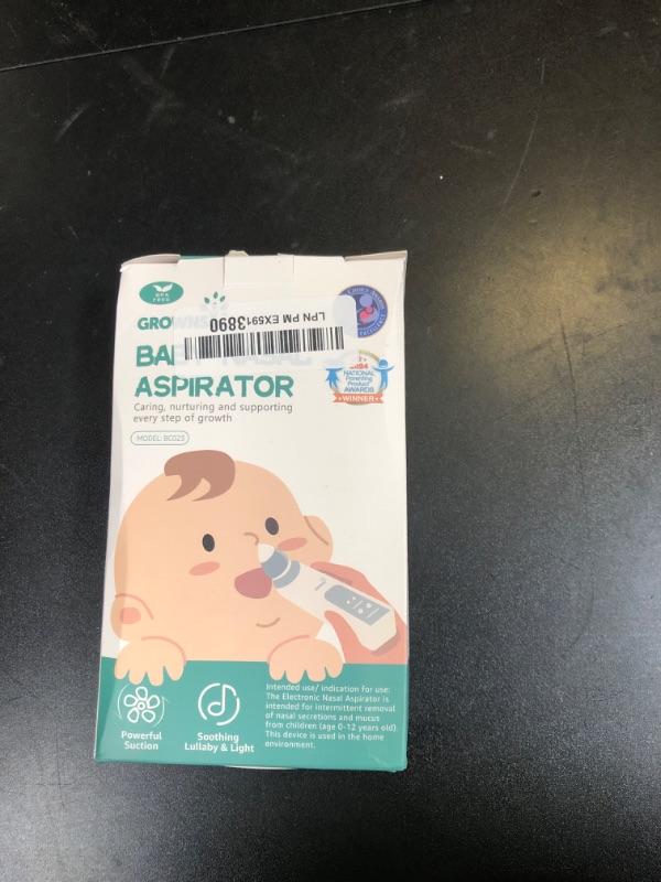 Photo 1 of GROWNSY Nasal Aspirator for Baby, Electric Baby Nose Sucker, Automatic Nose Cleaner with Larger Suction Chamber and More Powerful Suction, Music and Light Soothing Function, Purple