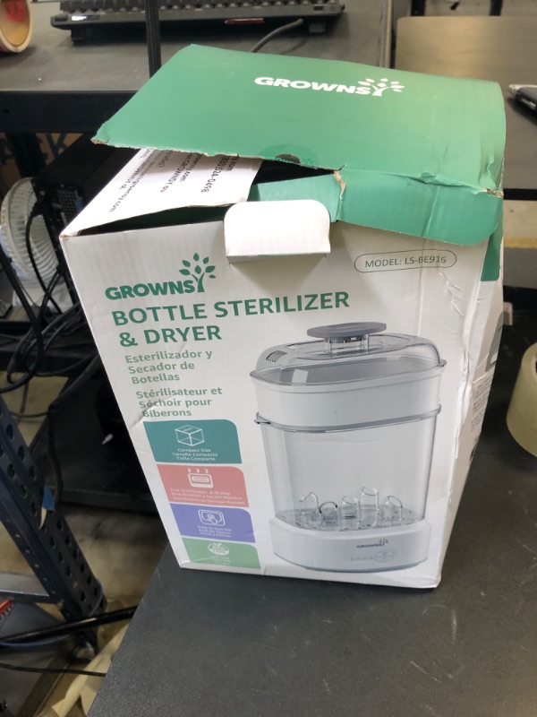Photo 1 of GROWNSY Bottle Sterilizer and Dryer, Compact Electric Steam Baby Bottle Sterilizer (Esterilizador de Biberones), Bottle Sanitizer for Baby Bottles, Pacifiers, Pump Parts