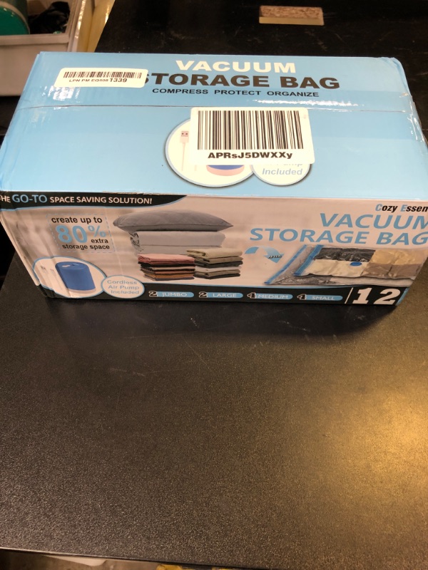 Photo 1 of 12 Pack Travel Vacuum Storage Bags with Portable Electric Pump, Vacuum Seal Space Saver Bags for Clothing, Vacuum Travel Bags for Luggage