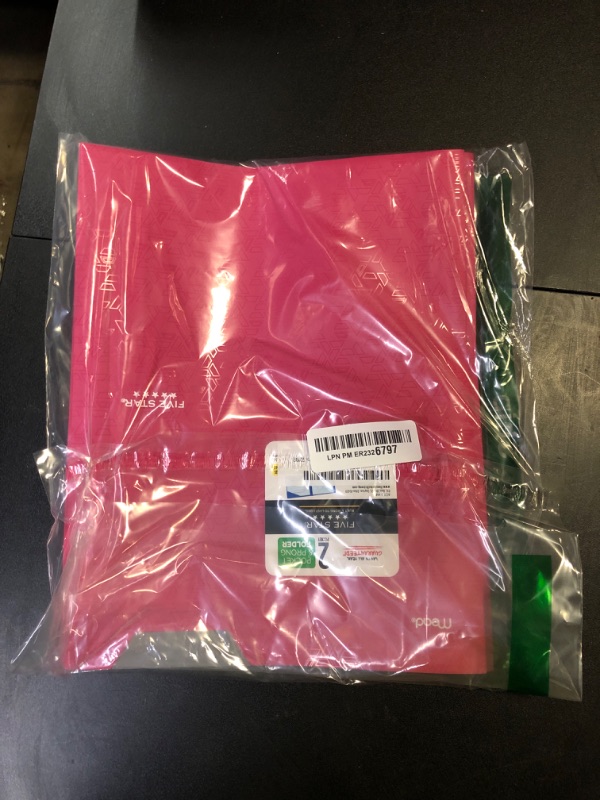 Photo 1 of Five Star 2-Pocket Folder, Stay-Put Folder, Plastic Colored Folders with Pockets & Prong Fasteners for 3-Ring Binders, For Home School Supplies & Home Office, 11” x 8-1/2”, Pink (72105)